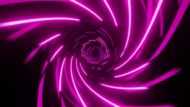 Фиолетовый туннель с гипнотическими линиями. Бесшовная петля анимации 001 — стоковое видео