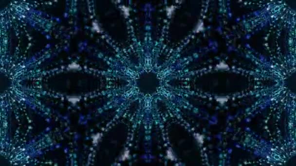 Vj Loop Blue Neon kaleidoscope 。无缝化动画. — 图库视频影像