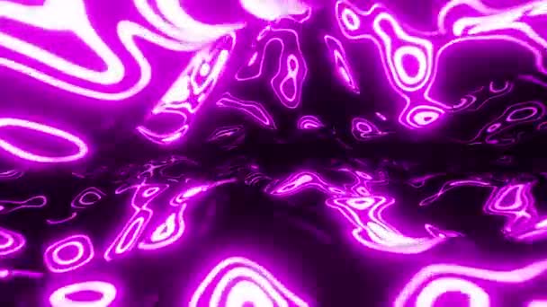 Летит через туннель с фиолетовыми волнами. Циклическая бесшовная анимация. — стоковое видео