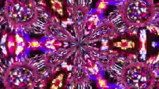 Vj Loop Purple Neon caleidoscoop. Naadloze animatie. — Stockvideo