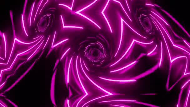 Vj Loop Purple Neon kaleidoszkóp. Zökkenőmentes animáció. — Stock videók