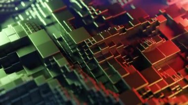 Hareket eden dalga küpleriyle soyut arkaplan.