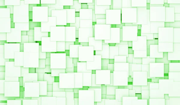 Abstact grün moderne Architektur Hintergrund mit weißen Würfeln an der Wand. 3D-Darstellung — Stockfoto