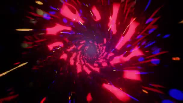 Roter Tunnel mit hypnotischen Linien. Nahtlose Loopanimation — Stockvideo