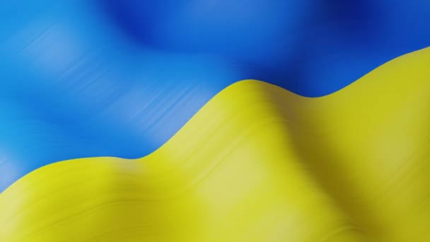 Un trasfondo de una bandera ucraniana ondeando. Animación en bucle infinito. — Vídeo de stock