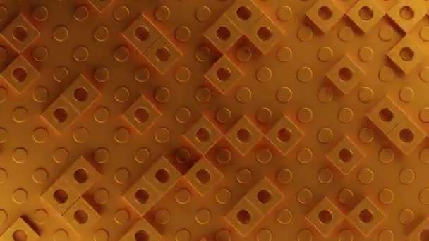 Orangefarbene Würfel mit Löchern rotieren und bewegen sich. Animation in Endlosschleife. — Stockvideo