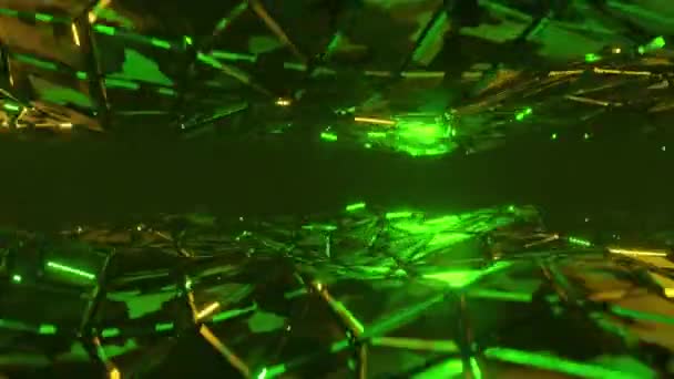 Abstrakter Hintergrund in Form grüner Metallplatten, die sich in Form einer Welle bewegen. Animation in Endlosschleife. — Stockvideo