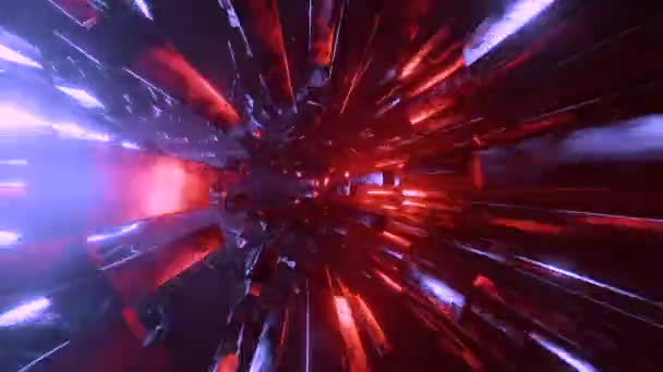 Volando a través de un túnel en el espacio exterior. Animación en bucle infinito. — Vídeos de Stock