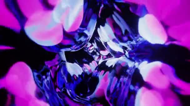 Red-blue liquid flowing in weightlessness. Infinitely looped animation. — 비디오