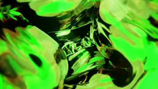 Green liquid flowing in weightlessness. Infinitely looped animation. — Vídeos de Stock