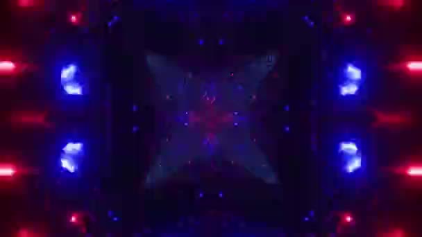 Red Blue Neon Motion Background Vj Loop. Animación en bucle infinito. — Vídeos de Stock