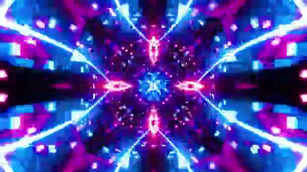 Red Blue Neon Motion Background Vj Loop. Infinitely looped animation. — ストック動画