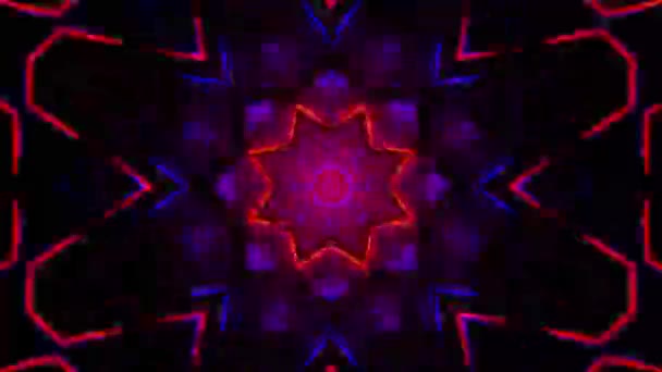 Red Blue Neon Motion Background Vj Loop. Infinitely looped animation. — Vídeo de stock
