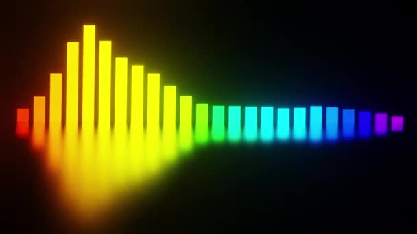 Animación Onda Colorida Audio Onda Sonido Del Ecualizador Animación Bucle — Vídeos de Stock