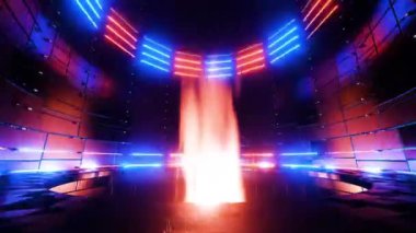 The concept of future energy reactors. on a science or technology theme, Looped animation.