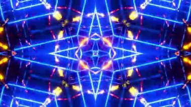 Flying in a tunnel with flashing blue fluorescent lights, Infinitely looped animation.