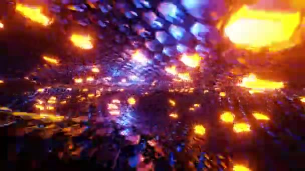 Flying Tunnel Waves Neon Light Infinitely Looped Animation — Stockvideo