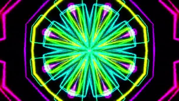 Flying Quadrilaterals Painted Multicolored Light Kaleidoscope Loop — Vídeo de stock