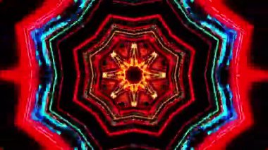 Flying between moving abstract forms. Kaleidoscope VJ loop.