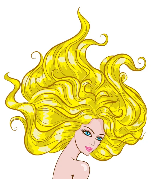 Mode meisje pictogram blonde — Stockvector