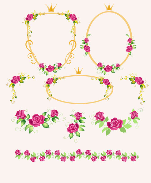Набор рамок роз
