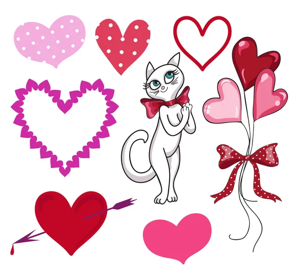 Happy Valentijnsdag, liefde vector set — Stockvector