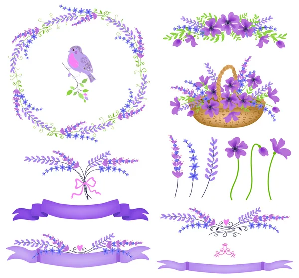 Set de cadre și pictograme de primăvară — Vector de stoc