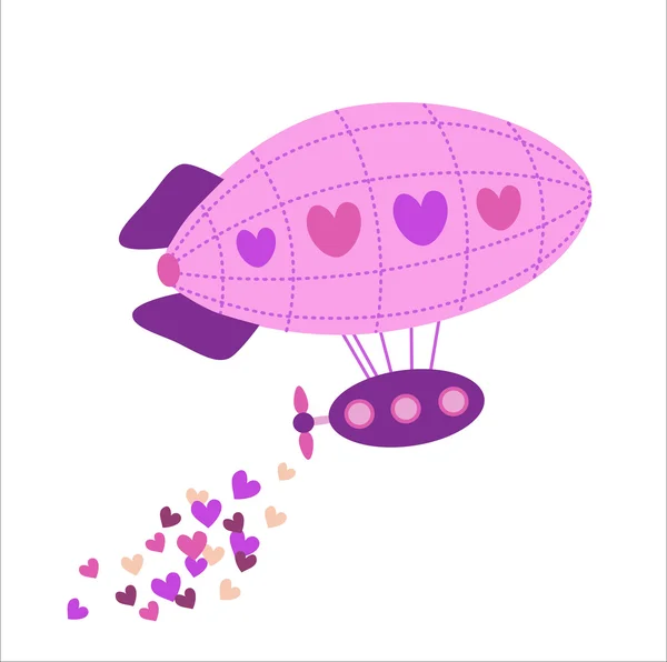 情人节贺卡与热气球. — 图库矢量图片