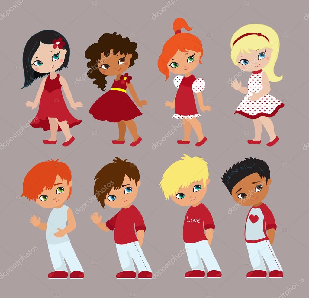 Romantic Concept Loving Boy And Girl Cute Cartoon Vector Illustration Stock Vector Image By C Sandylevtov