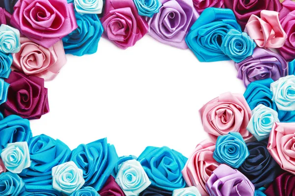 Valentins ramme af blå, vinøs, pink og turkis - Stock-foto