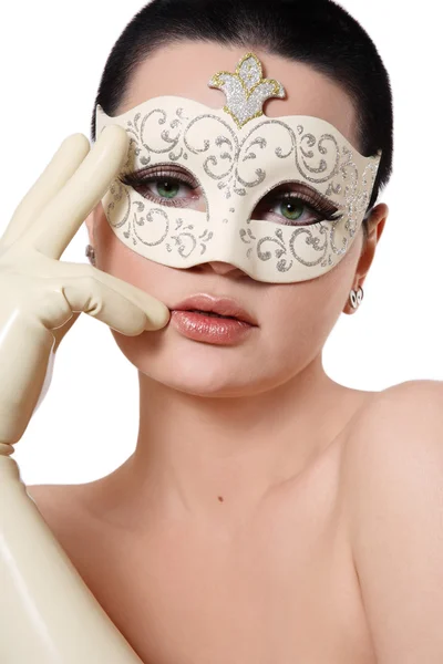 Mädchen in venezianischer Maske — Stockfoto