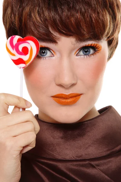 Girl with lollipop — Stock Photo, Image