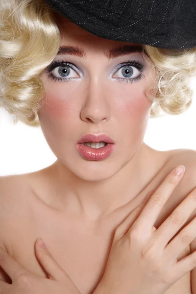 Surprised blondie — Stock Photo, Image