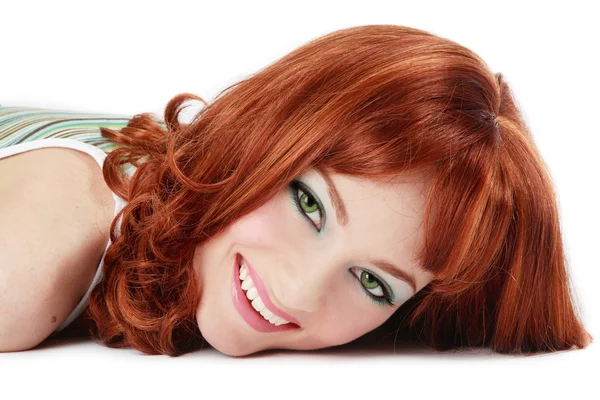 Lachen redhead — Stockfoto