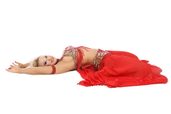 Lying bellydancer — Stock Photo, Image