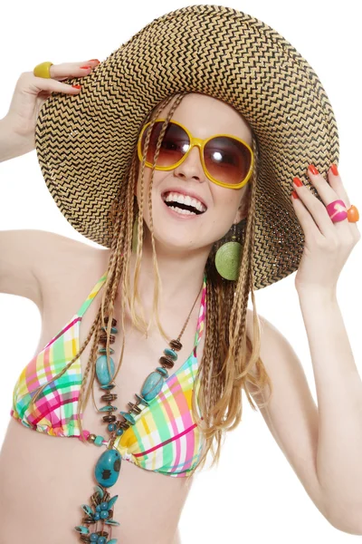 Chica feliz con gafas de sol — Foto de Stock