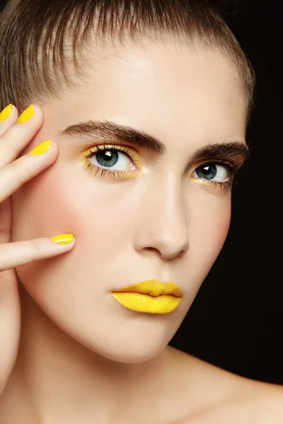 Yellow lipstick — Stock Photo, Image