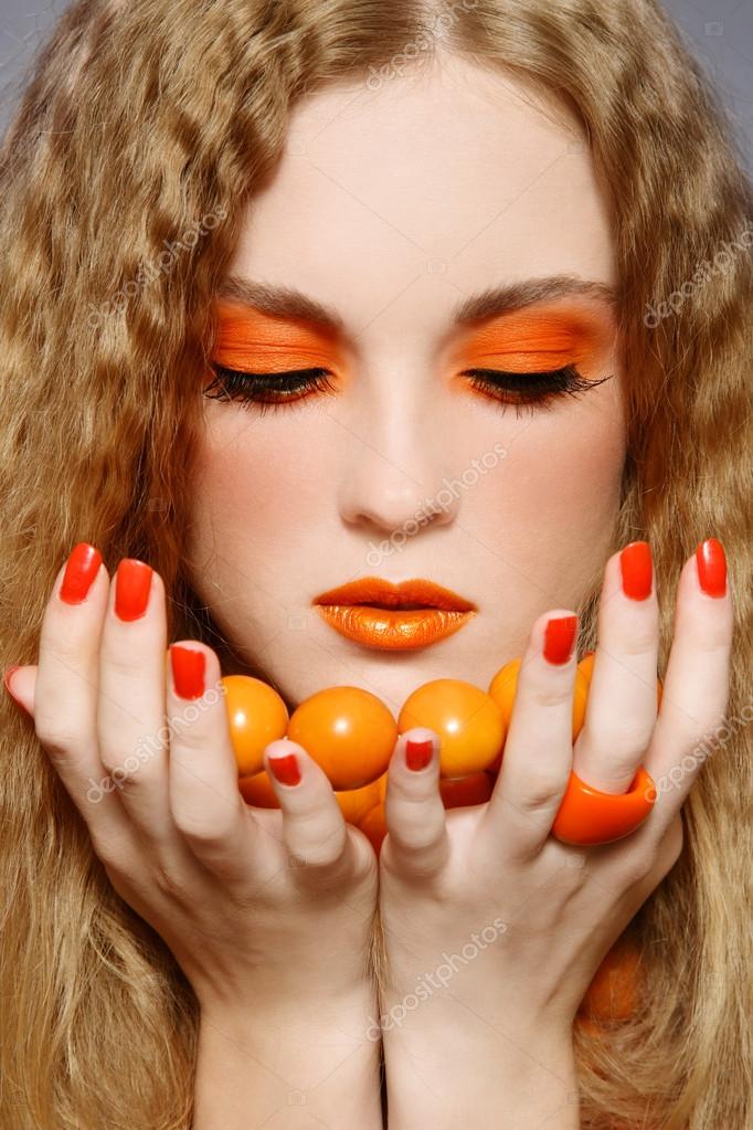 Orange makeup — Stock Photo © pepperbox 15263383