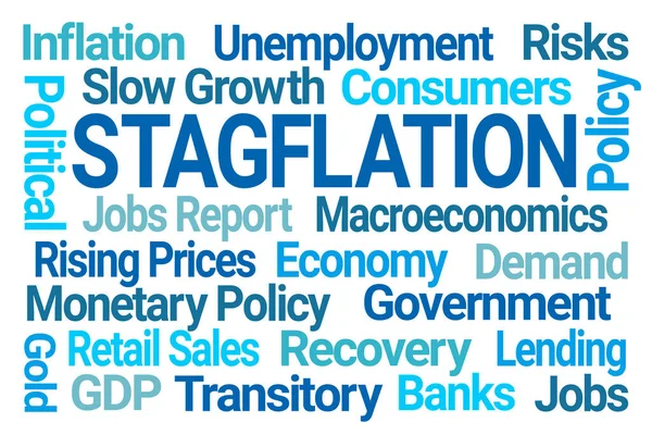 Stagflation Word Cloud Fundo Branco — Fotografia de Stock