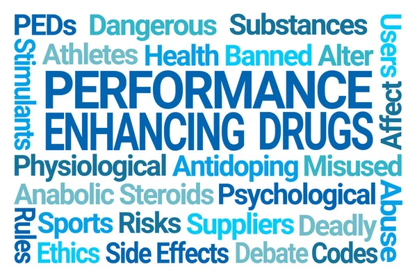 Performance Enhancing Drugs Word Cloud White Background — Stock Photo, Image