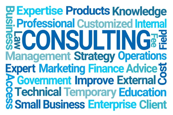Consulting Word Cloud White Background — Stock Photo, Image