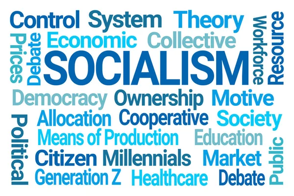 Socialism Word Cloud Vit Bakgrund — Stockfoto