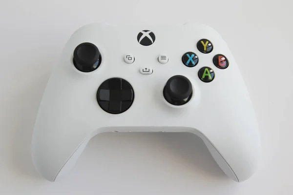 Junho 2022 Controlador Xbox Branco Para Console Jogos Série Xbox — Fotografia de Stock