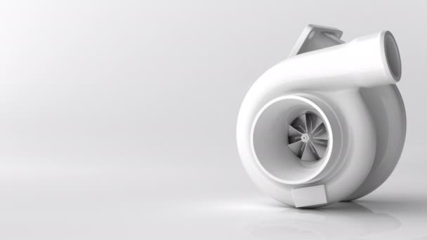 Konceptuell Renderad Turboladdare Med Långsamt Loopande Och Roterande Kompressorhjul — Stockvideo