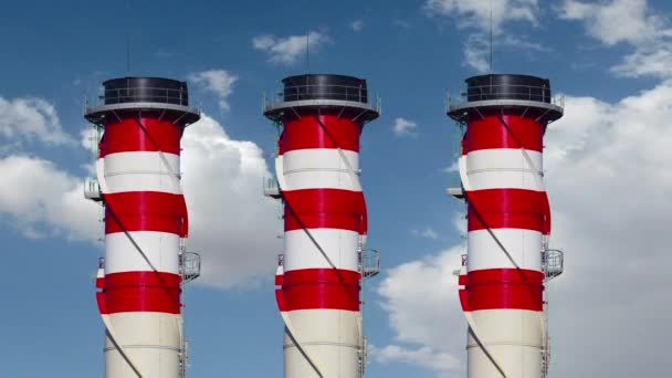 Industrial chimney, time lapse — Stock Video