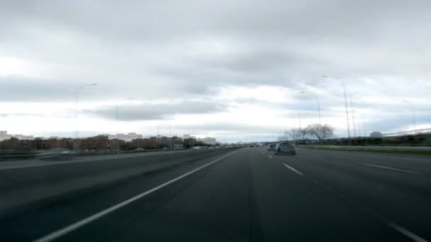 Speeding though city, time lapse — Stock Video