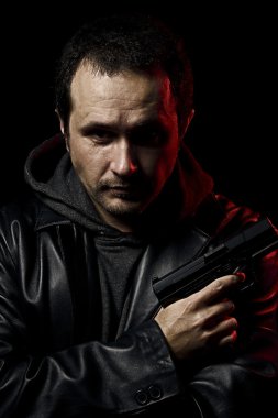 gangster, çekime hazır silahlı adam