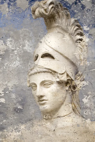 Umělecký portrét s texturou pozadí, klasické řecké lebky — Stock fotografie