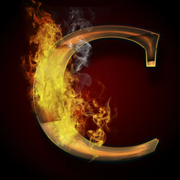 C, ілюстрація пожежної літери — стокове фото