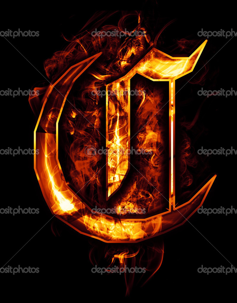 C Illustration Of Word With Chrome Effects And Red Fire On Bla Stock Photo Image By C Outsiderzone